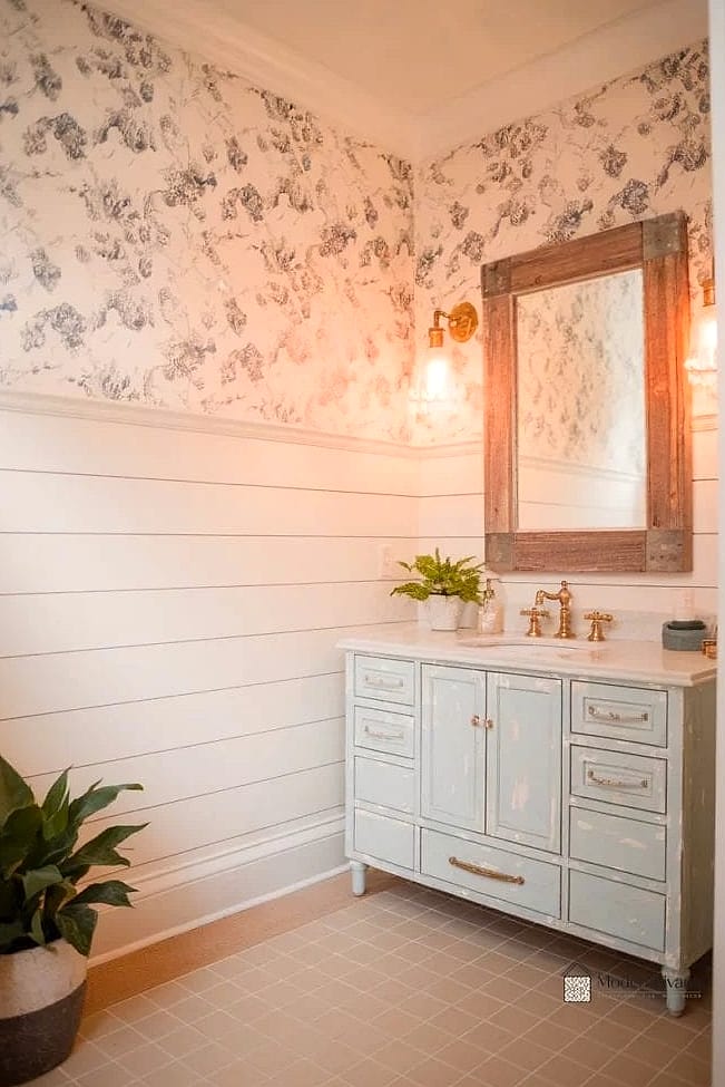 Shiplap Paired with Wallpaper