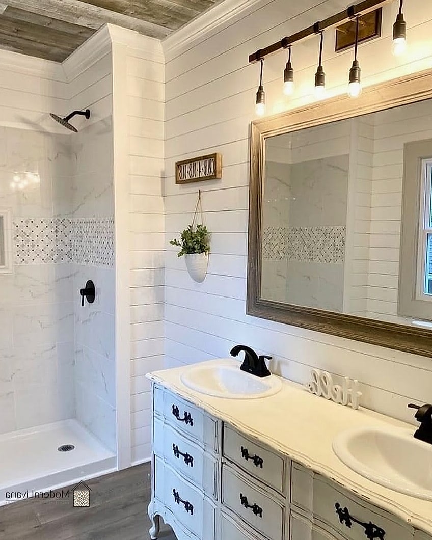 Shiplap in a Walk-In Shower