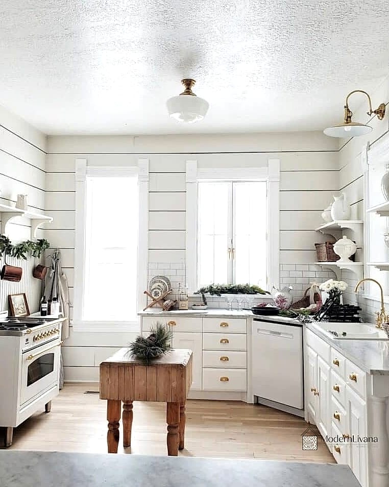 Shiplap Walls Painted in Soft White