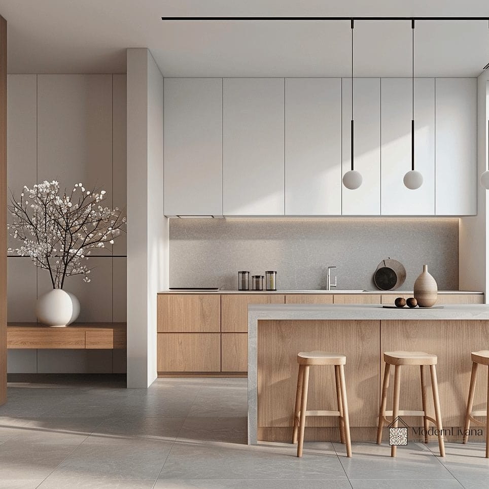 27 Minimalist Kitchen Ideas You Haven't Seen Before 3 A Single Statement Material Instead of Multiple Finishes