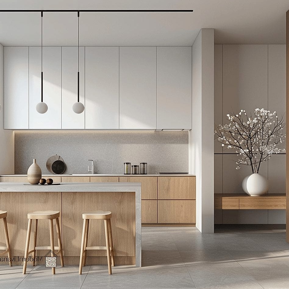 14 Minimalist Kitchen Ideas You Haven't Seen Before 3 A Single Statement Material Instead of Multiple Finishes