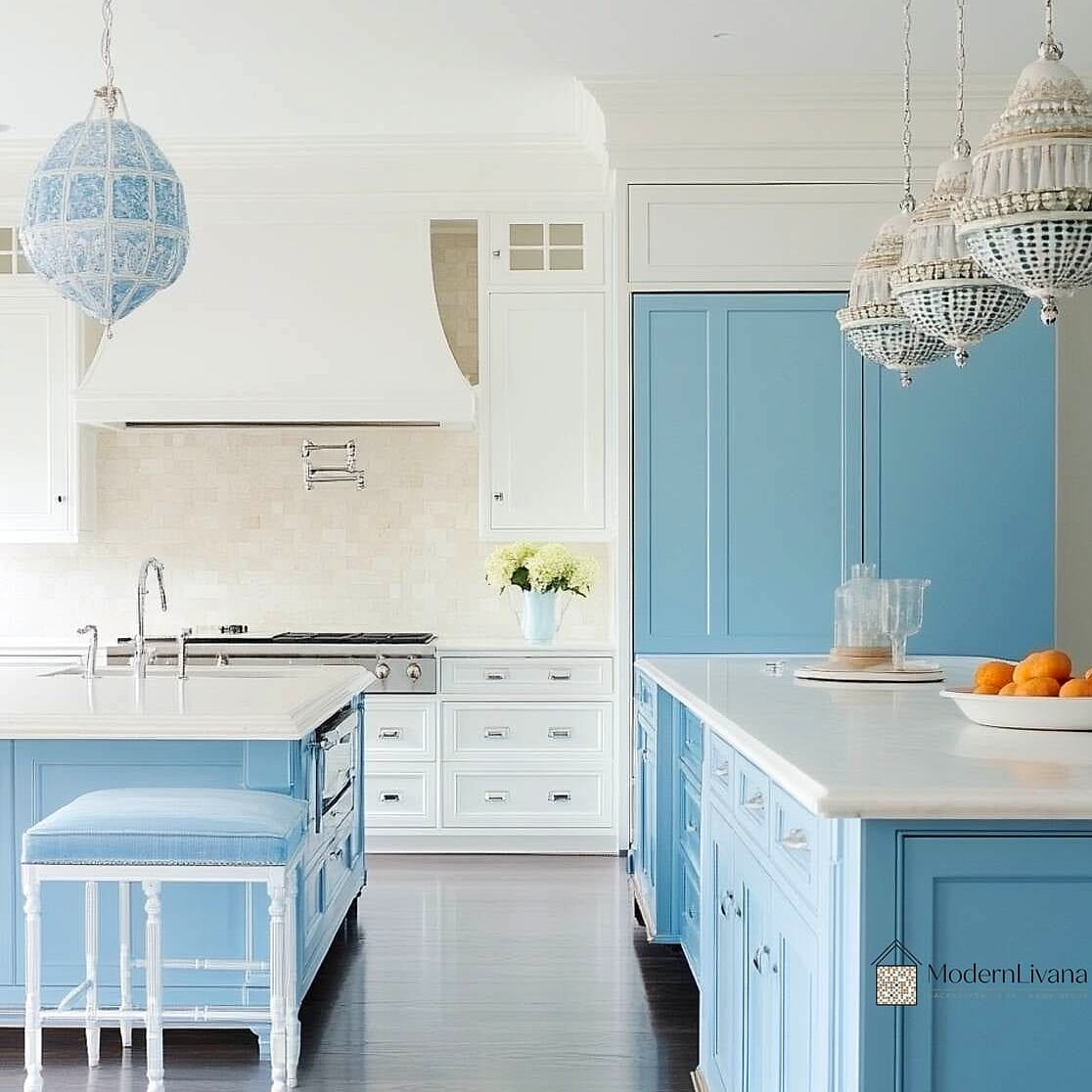 Sky Blue and White Beadboard Pairing