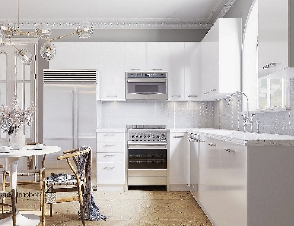 26 White Cabinets Ideas That Look Expensive But Aren't 17 Slab Front Cabinets for a Modern Look