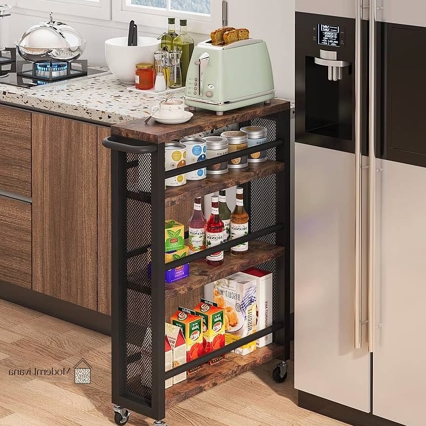Slim Rolling Trash and Recycling Bins