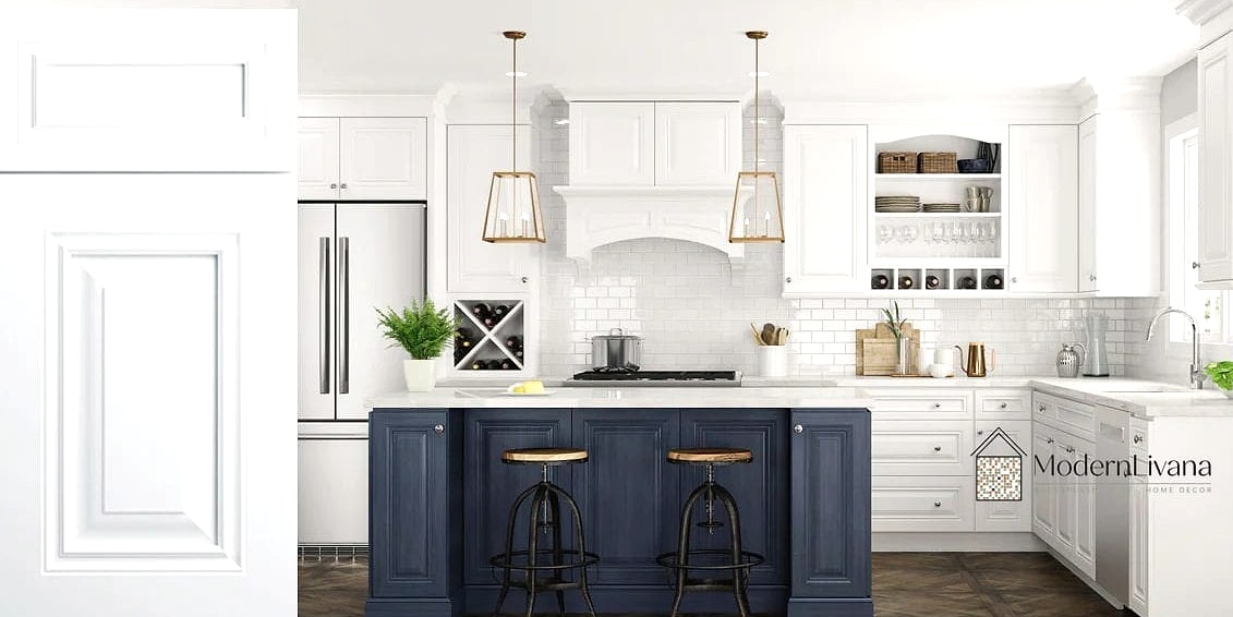 Small Kitchen with Raised Panel Cabinets