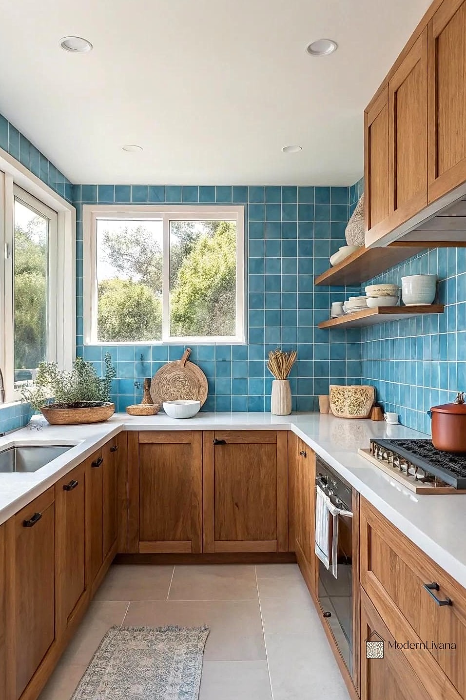 Soft Blue Ceramic Tile
