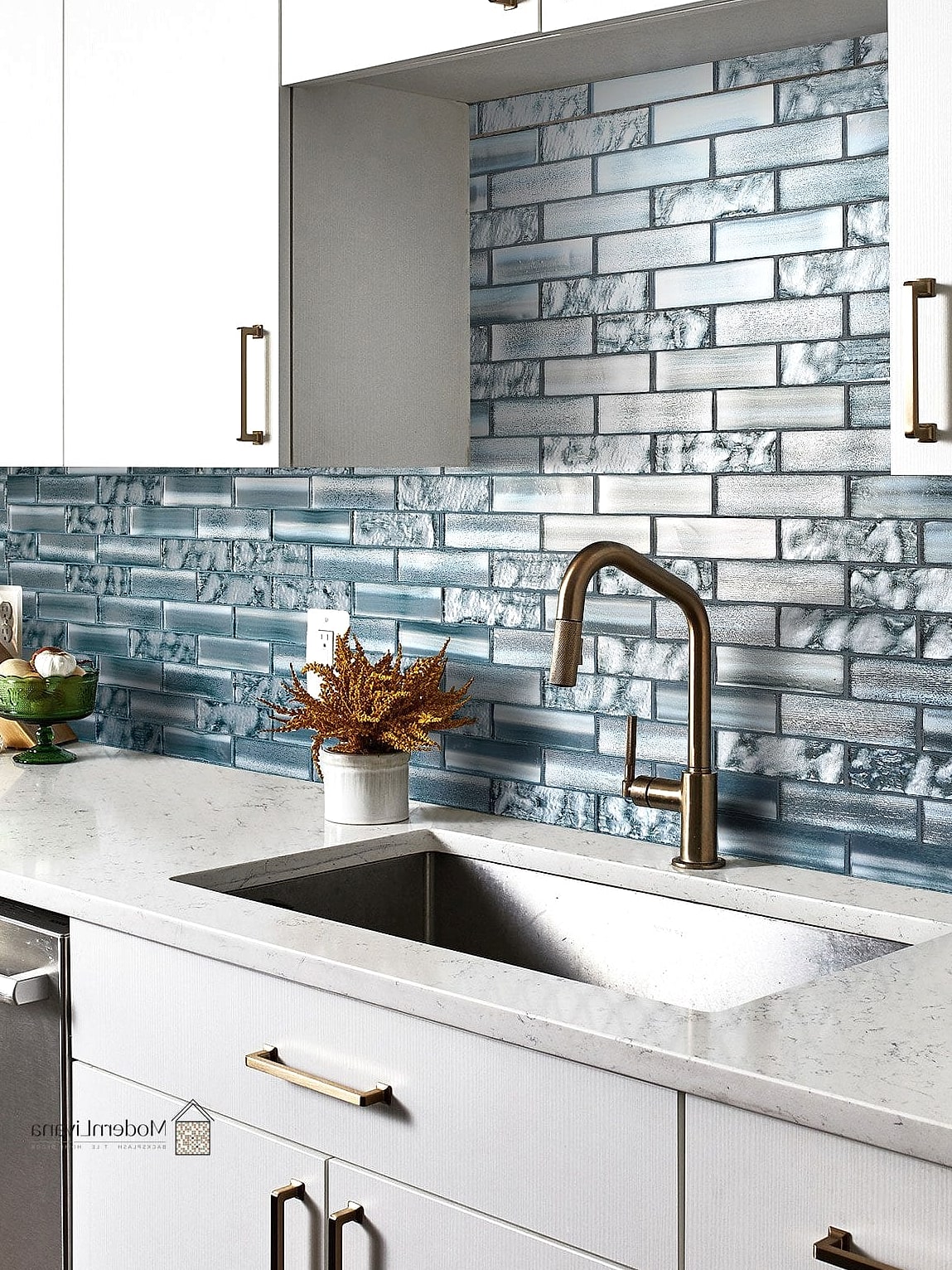 Soft Powder Blue Subway Tile