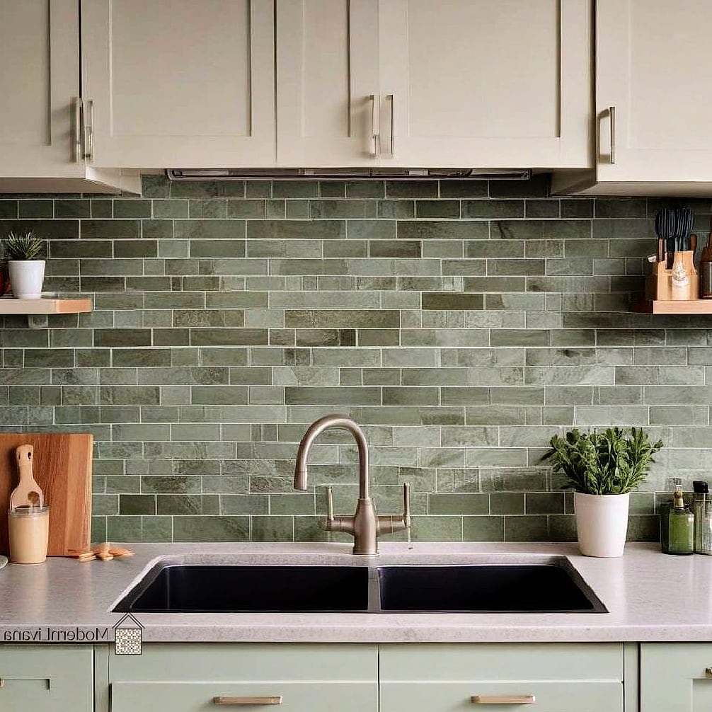 Soft Sage Green Zellige Tile