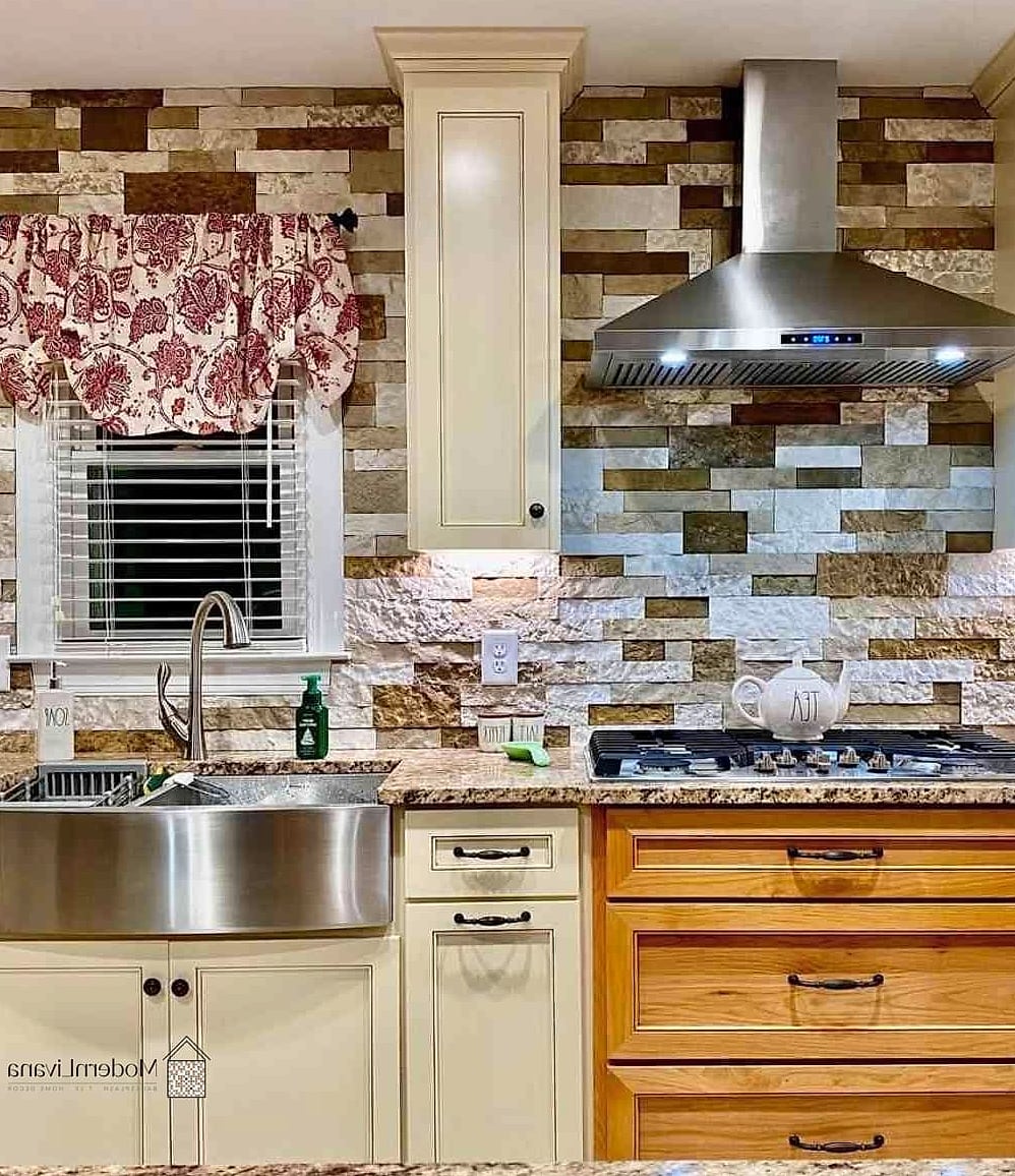 Stacked Stone Backsplash