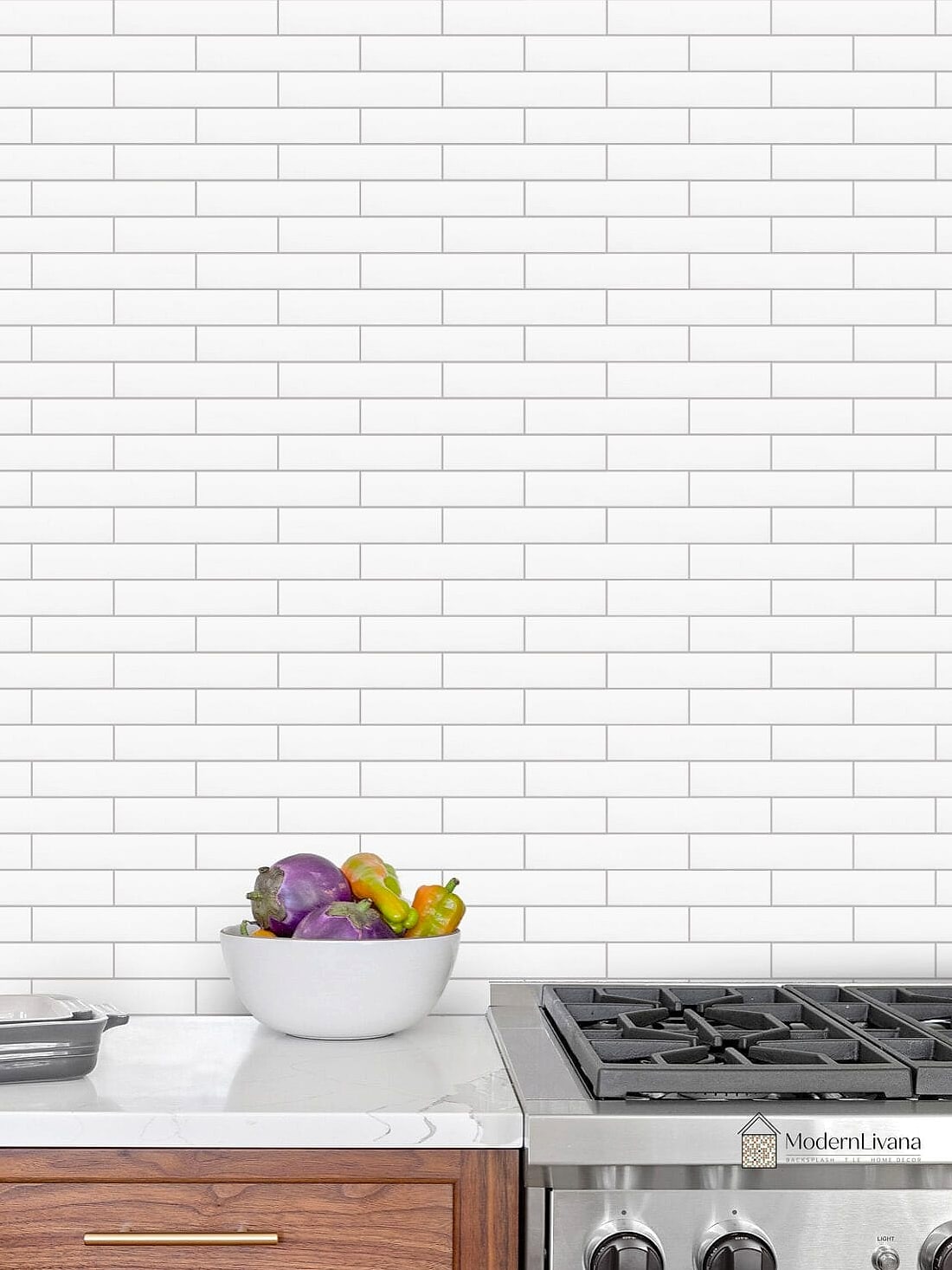 24 White Backsplash Ideas That Work in Any Size Home 7 Stacked White Subway Tile