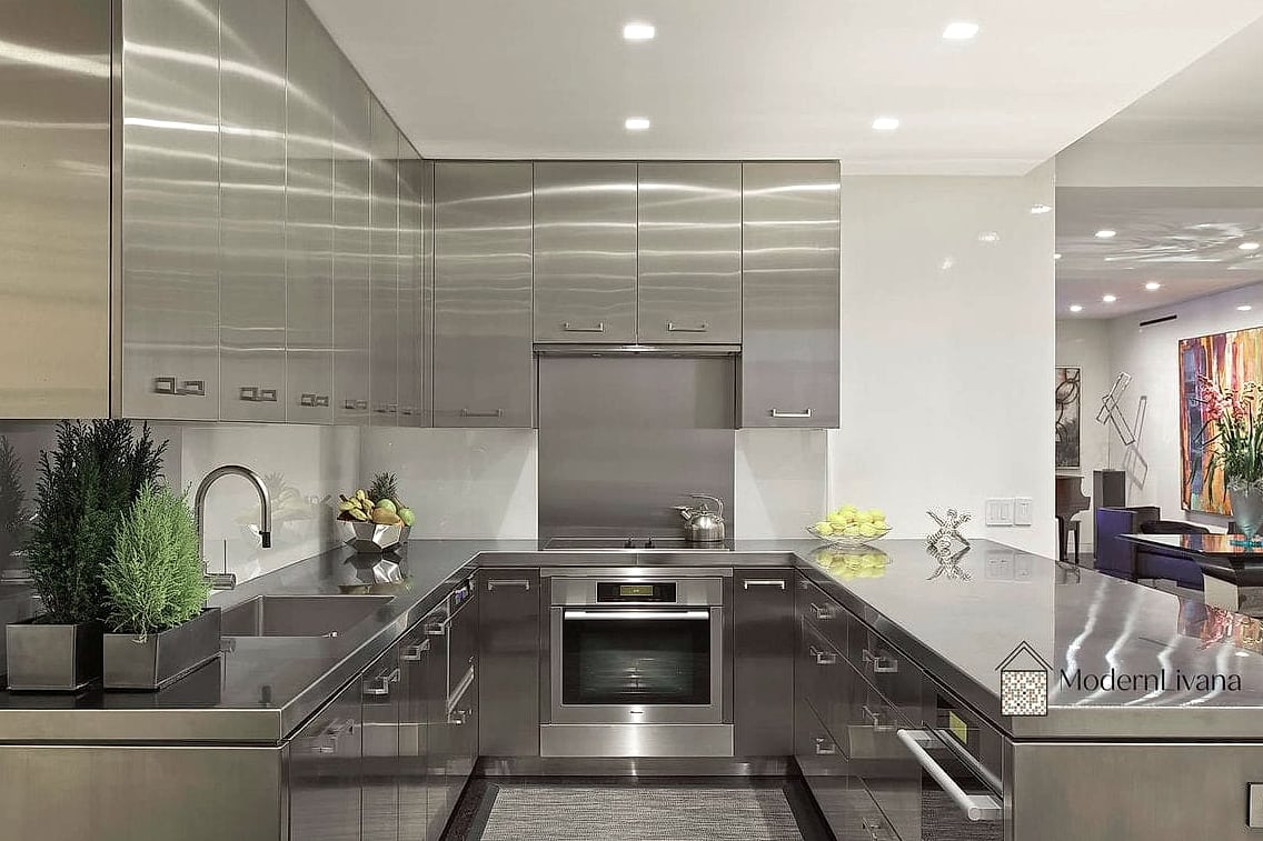 Stainless Steel Backsplash Behind the Range