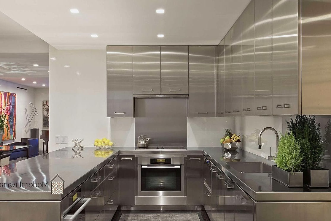 Stainless Steel Wall-Mounted Shelving with Hooks