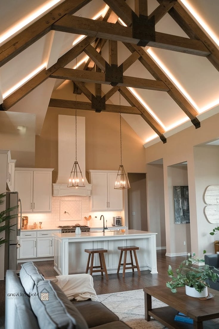 A Statement Ceiling Fixture Sized for the Whole Room, Not Just the Island