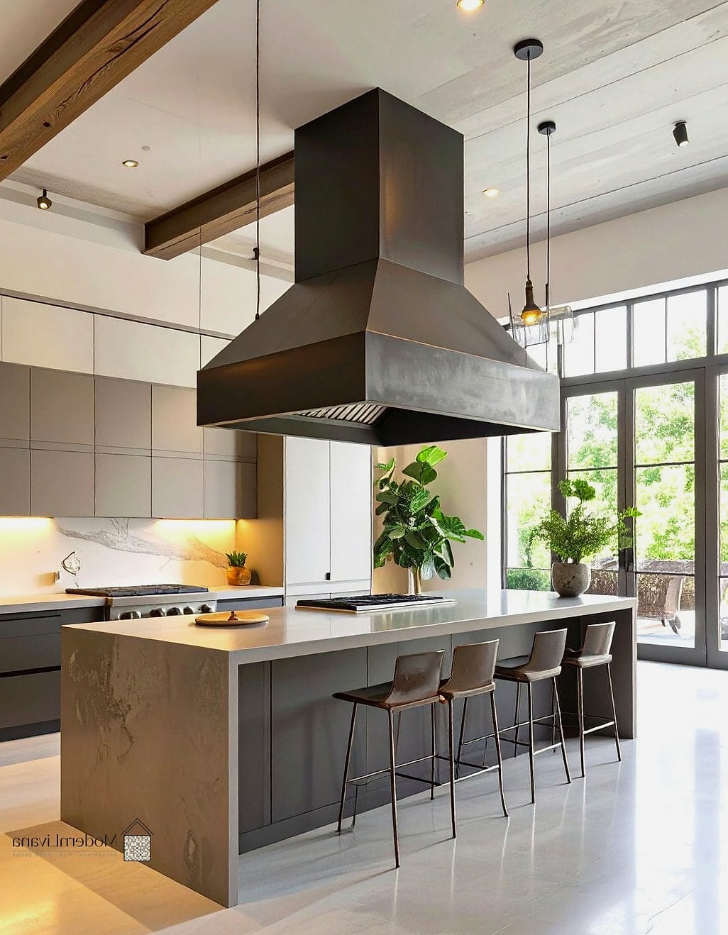 26 Industrial Style Kitchen Ideas From Homes We Absolutely Love 27 Statement Range Hood in Blackened Metal