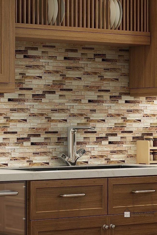 Statement Tile Behind the Range Only