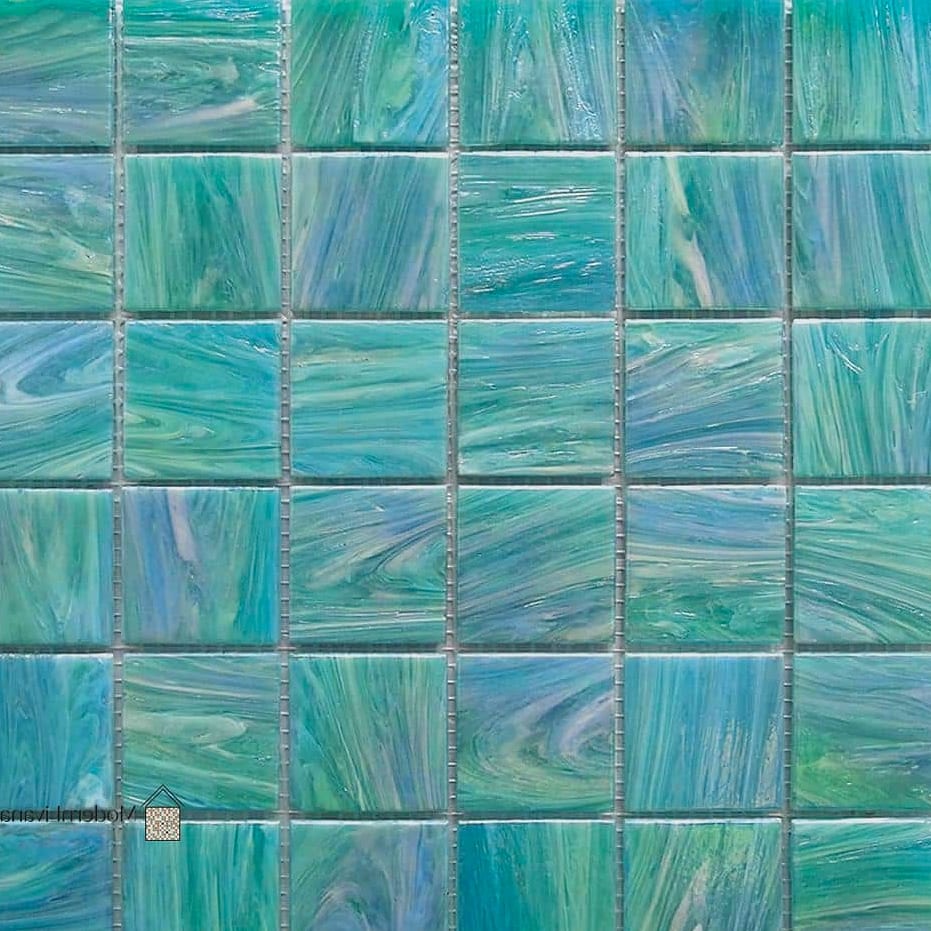 23 Blue Mosaic Tile Ideas From Homes We Absolutely Love 4 Teal Powder Room Accent Wall