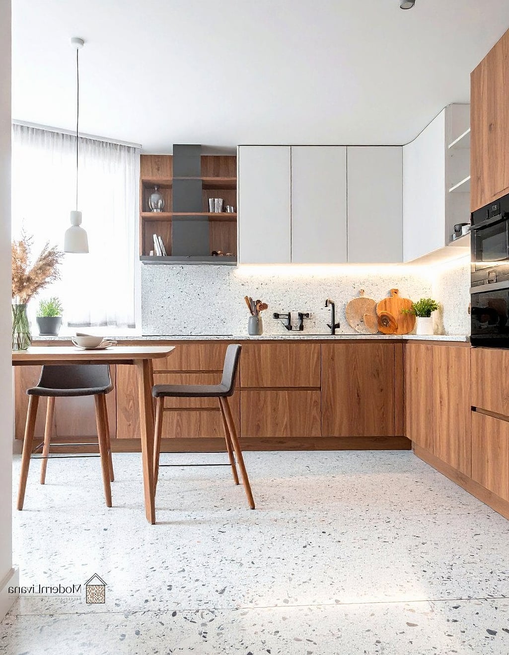 14 Minimalist Kitchen Ideas You Haven't Seen Before 12 Terrazzo Flooring in Soft, Muted Tones