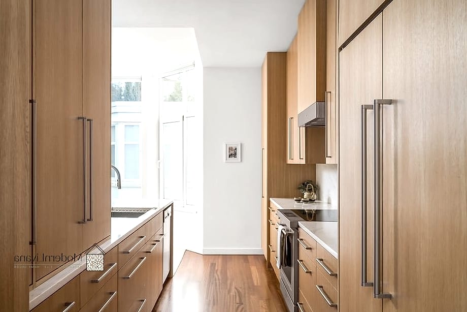 28 Galley Kitchen Ideas Worth Bookmarking Before You Renovate 28 Textured Cabinet Fronts