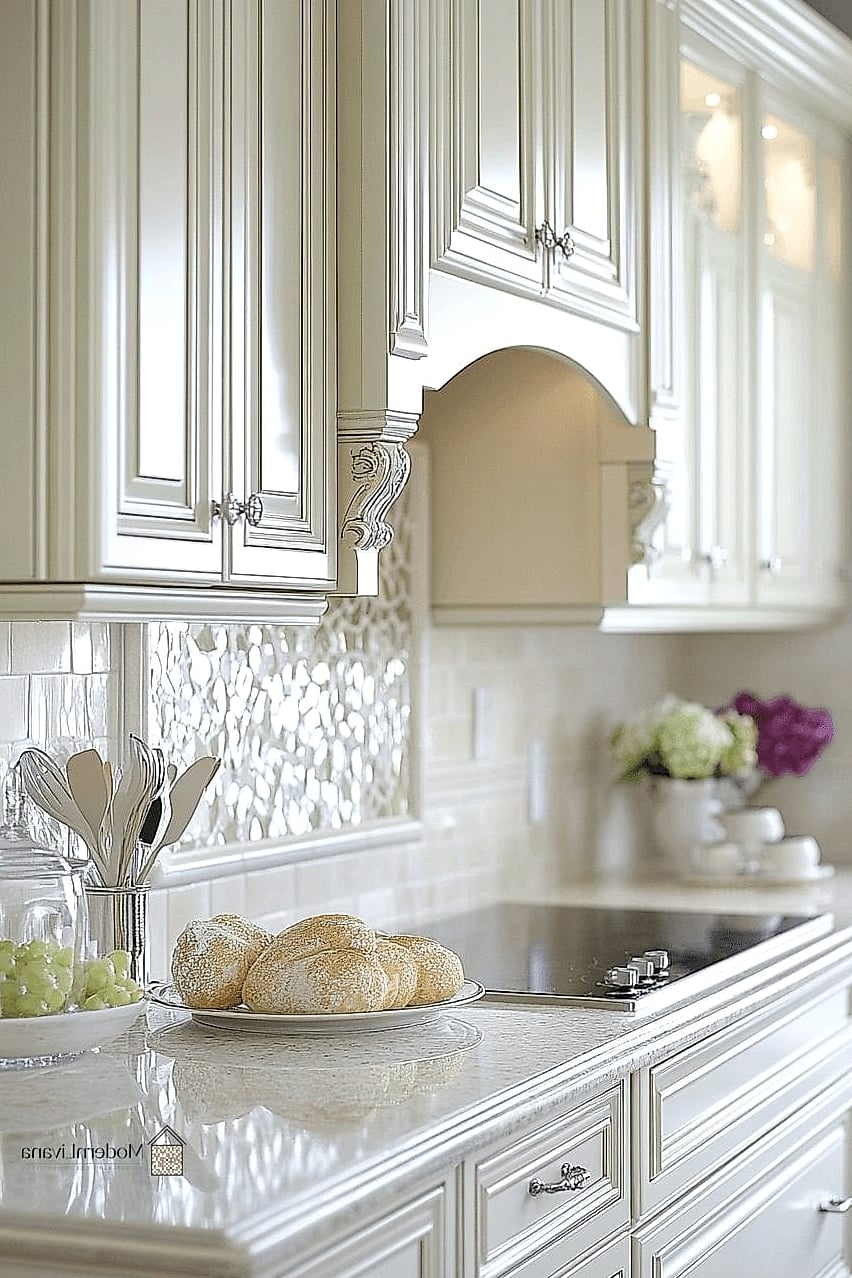 24 White Kitchen Ideas That Are Stylish and Practical 24 Textured Cabinet Fronts