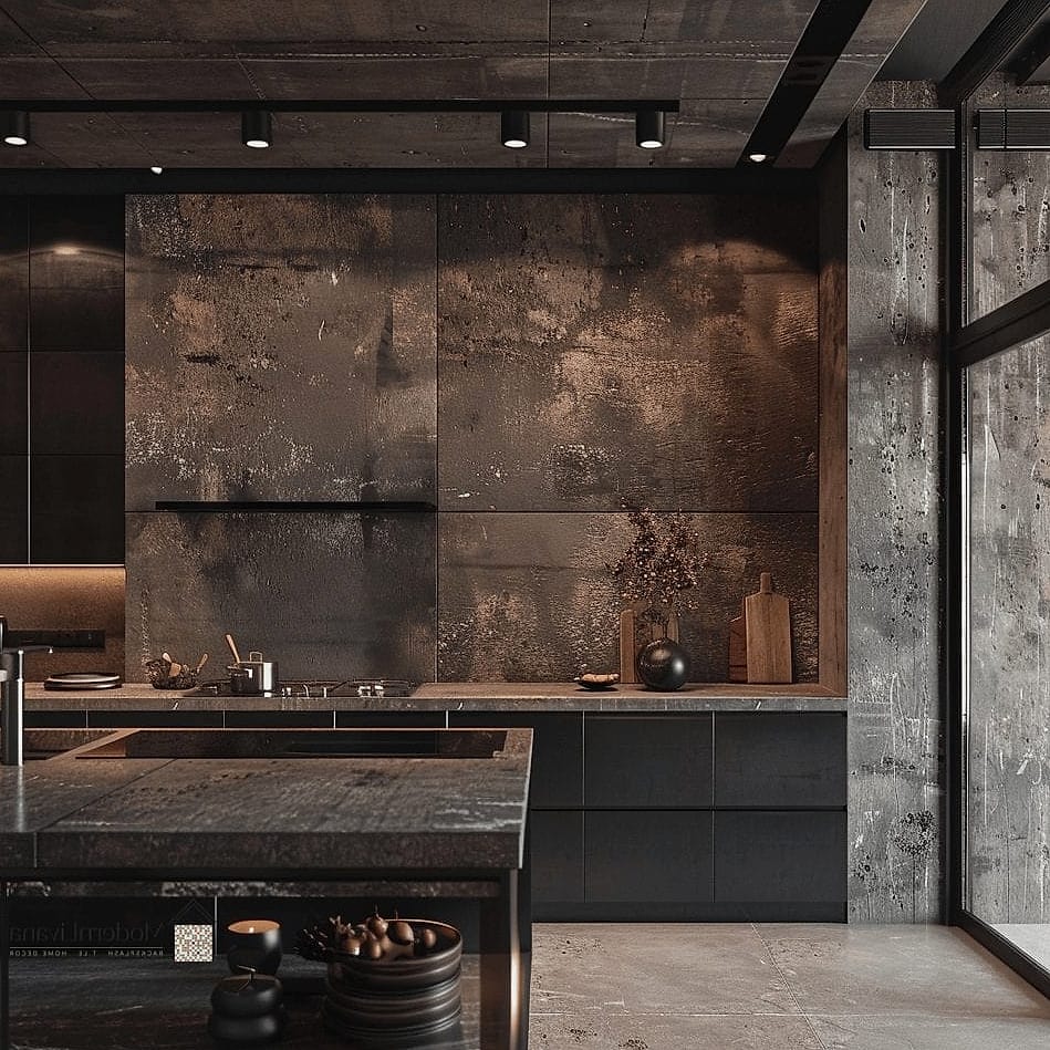 26 Industrial Style Kitchen Ideas From Homes We Absolutely Love 25 Textured Concrete or Plaster Walls