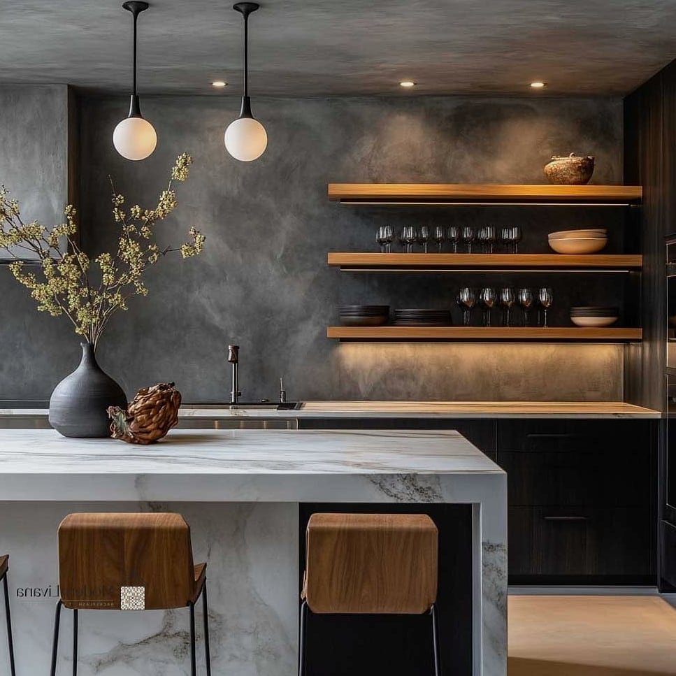 Textured Plaster-Look Range Hood