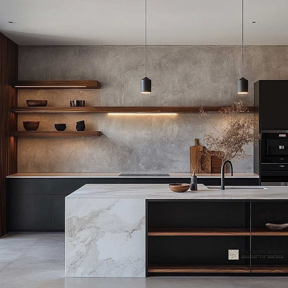 22 Luxury Modern Kitchen Ideas That Prove This Trend Is Here to Stay 19 Textured Plaster Walls and Hoods