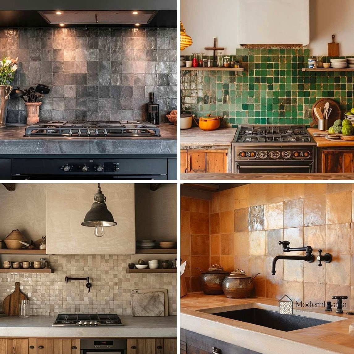 21 Modern Kitchen Ideas for Every Home Style and Budget 6 Textured Zellige Tile Backsplash