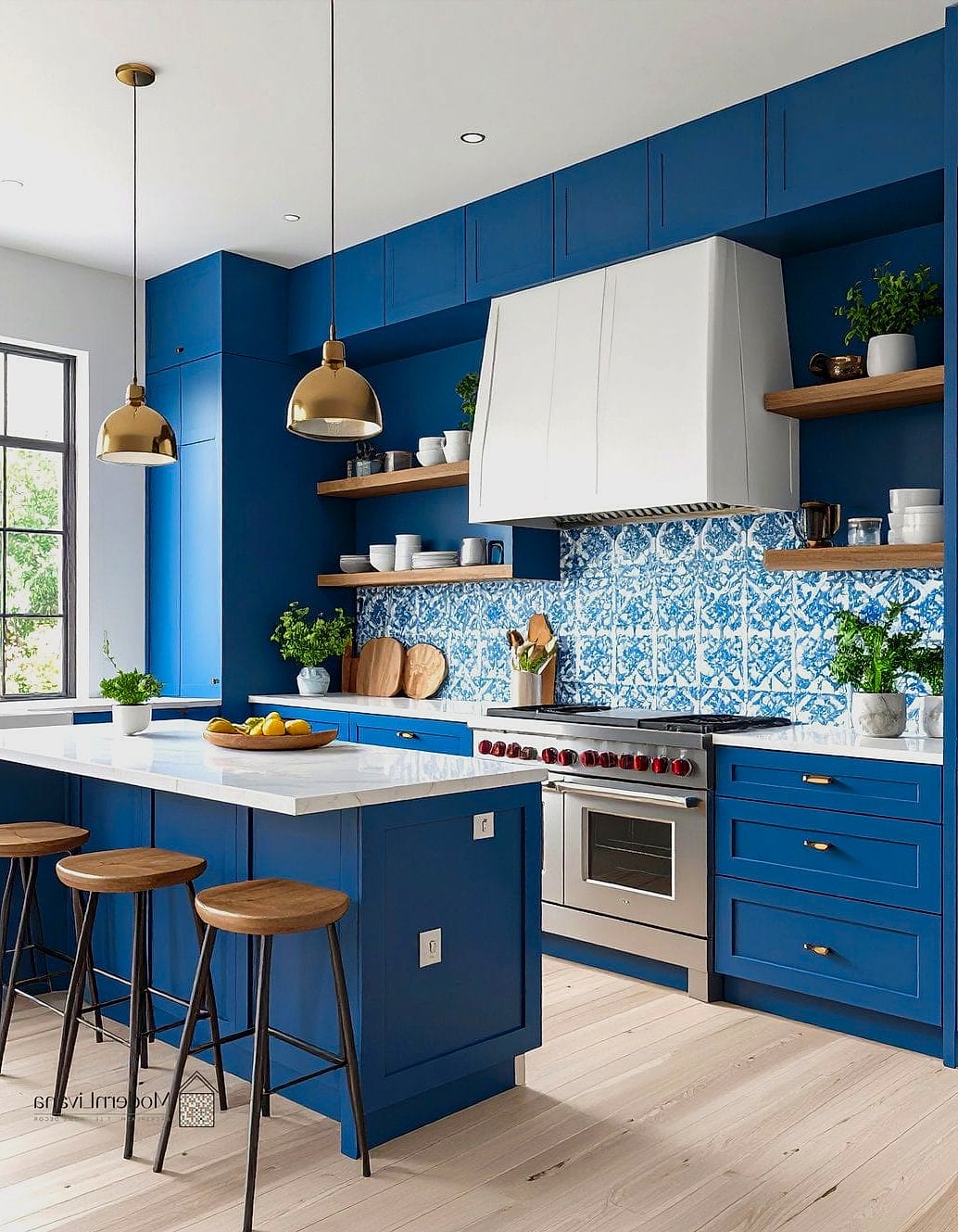 Tile Extending to the Ceiling Range Hood