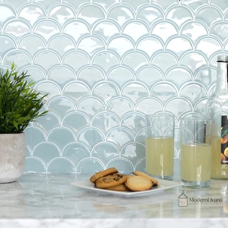 Tile That Wraps Up the Wall and Onto the Ceiling