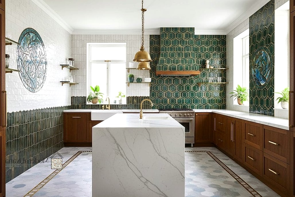 Tile That Matches the Wall Color for a Monochrome Look
