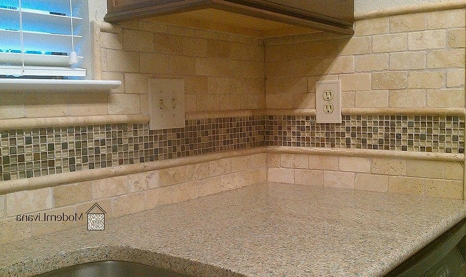 Travertine with a Marble Countertop Pairing