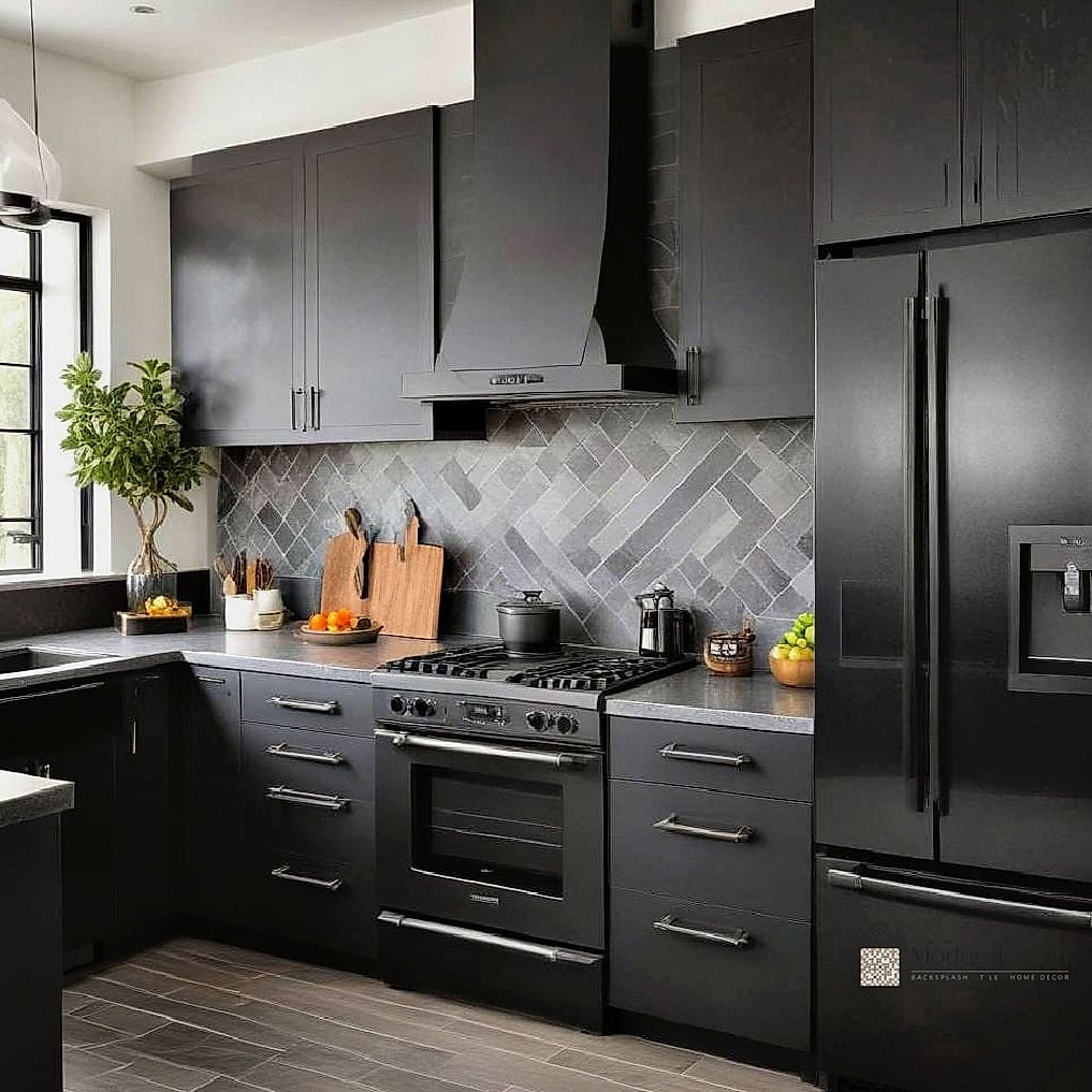 Try a Black Stainless Suite in a Bold Colorful Kitchen