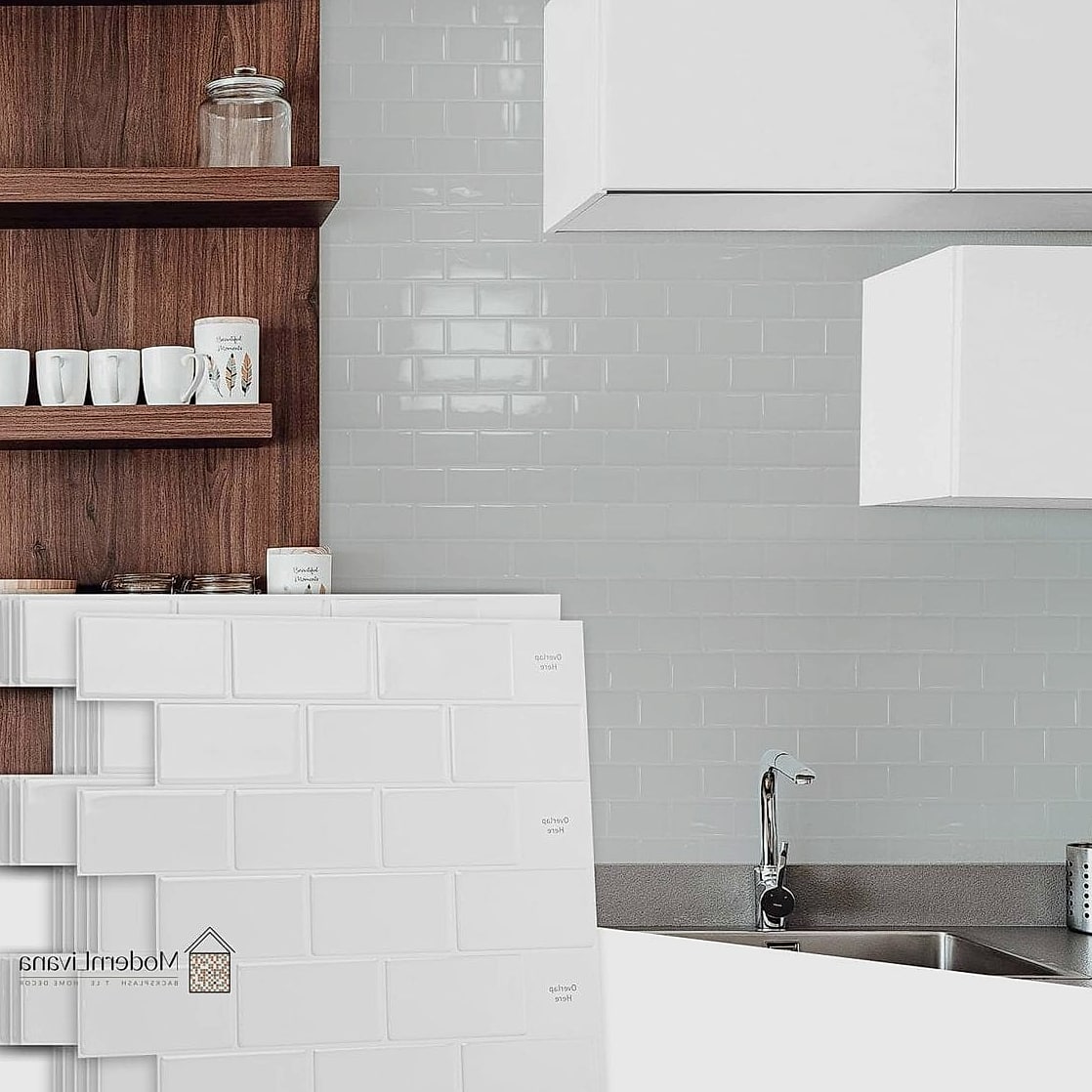 Try Peel-and-Stick Tile Behind the Stove