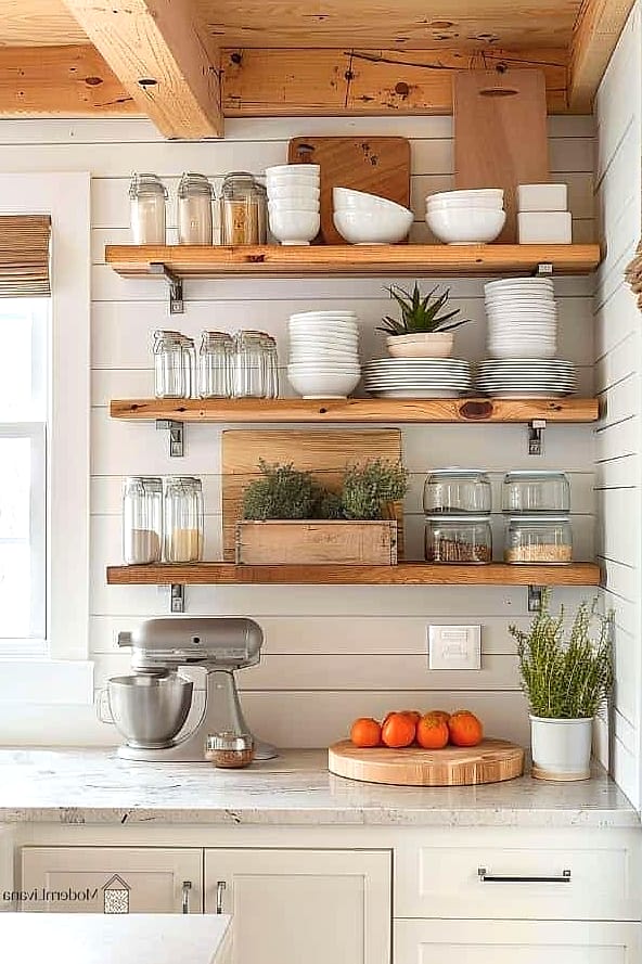 22 Open Shelving Kitchen Ideas That Will Transform Your Space 10 Two-Tier Shelving for Small Kitchens