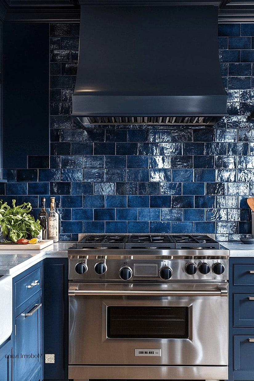 Two-Tone Blue Backsplash