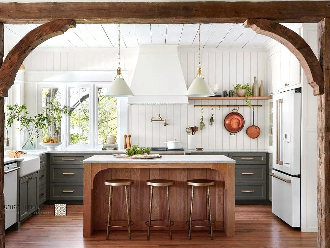 Two-Tone Kitchen with White Uppers