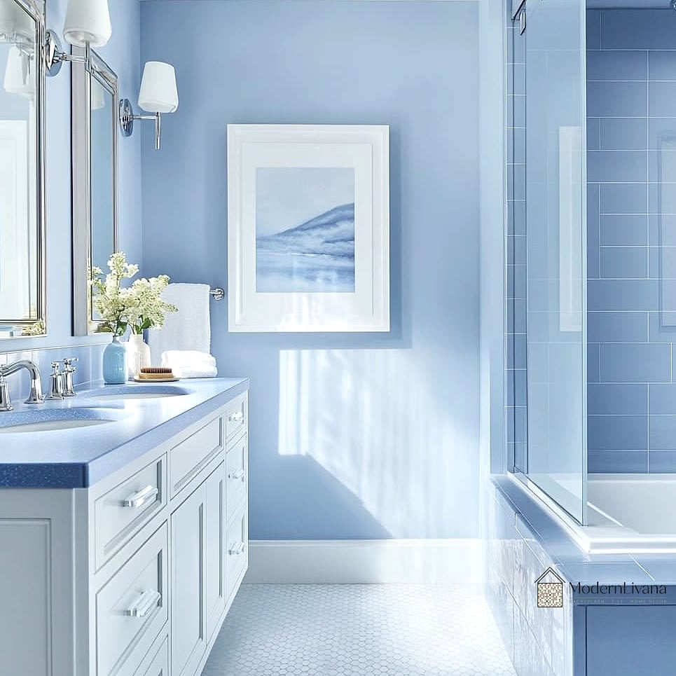 Two-Tone Blue and White Cabinetry