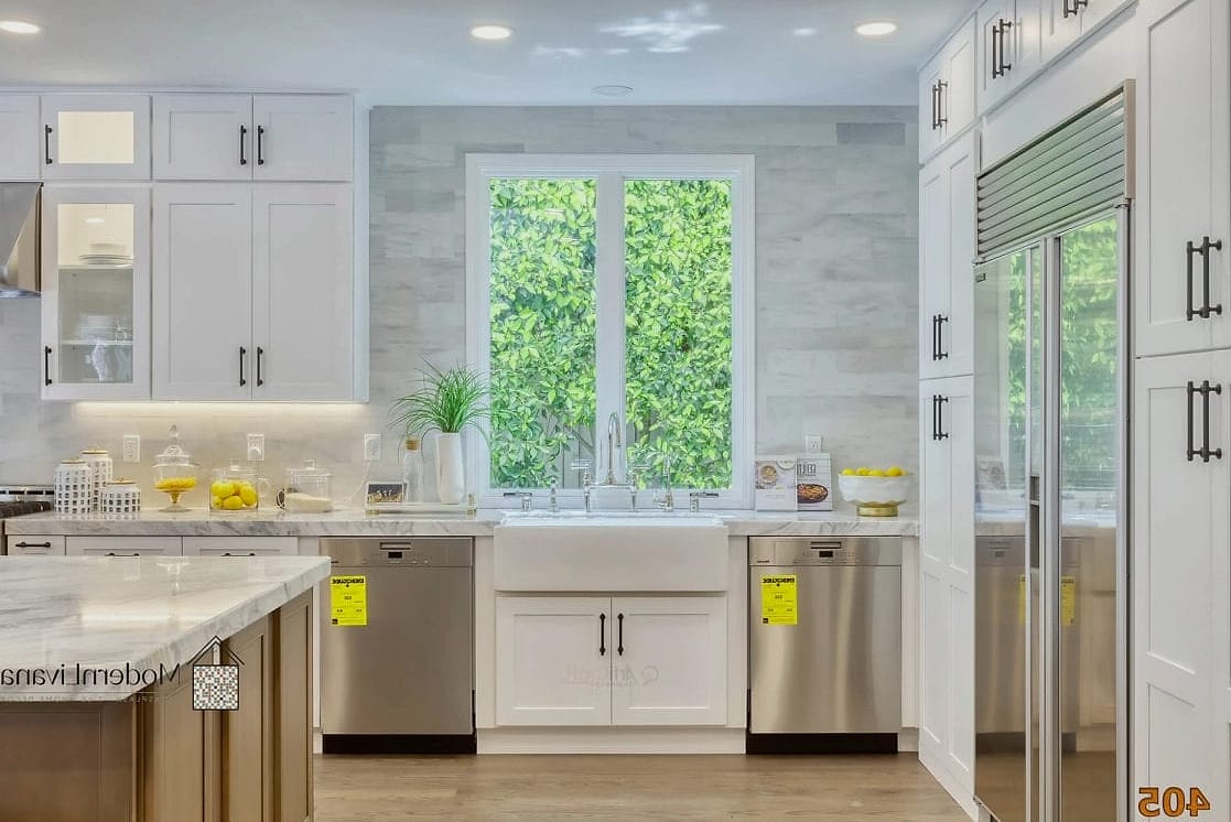 Two-Tone White Cabinets
