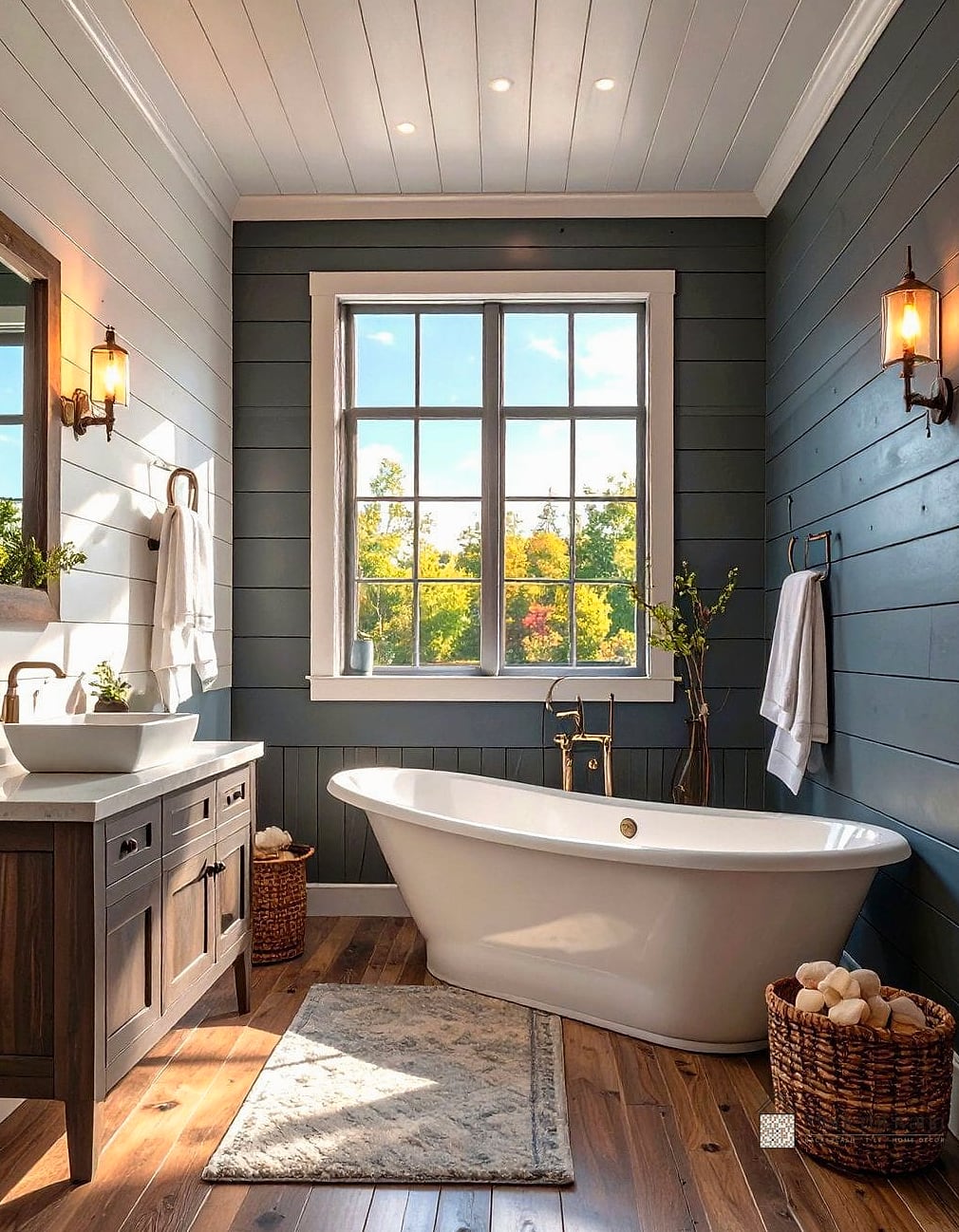 Two-Tone Shiplap and Tile Combo