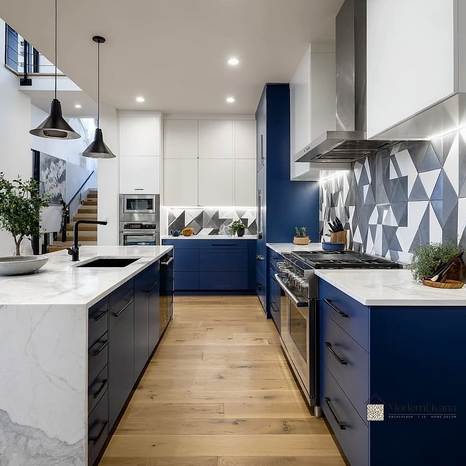 Two-Tone Blue Ombre Tile