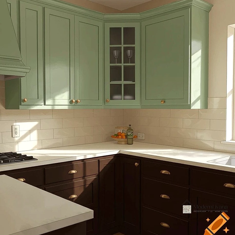 26 Espresso Kitchen Ideas You Haven't Seen Before 8 Two-Tone Espresso and Sage Green Cabinets