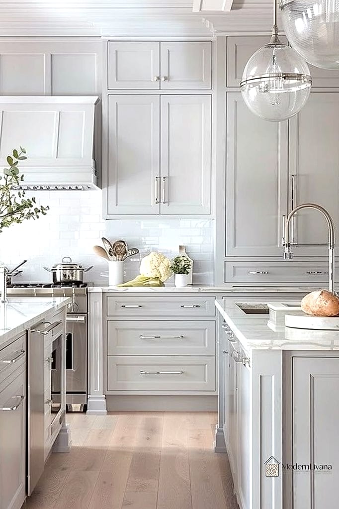 Two-Tone Gray Cabinets (Light and Dark Combo)