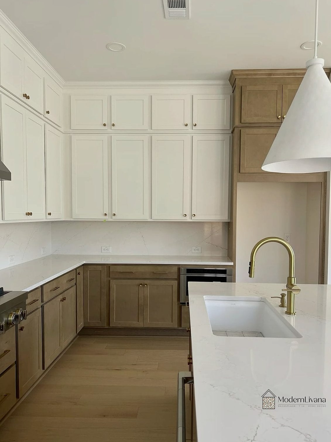 27 Light Wood Kitchen Ideas Worth Bookmarking Before You Renovate 8 Two-Tone Kitchen with Light Wood Lowers