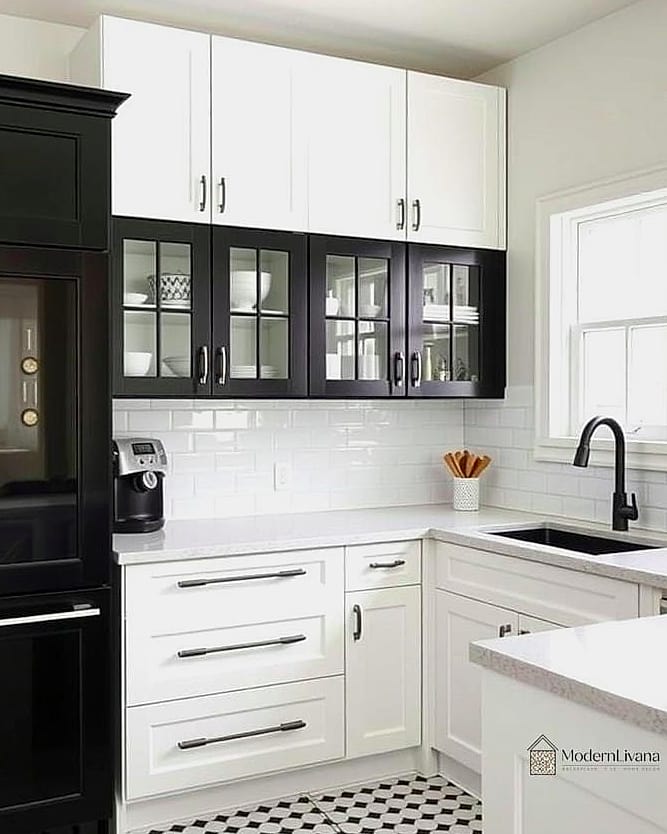 Two-Tone Black and White Kitchen