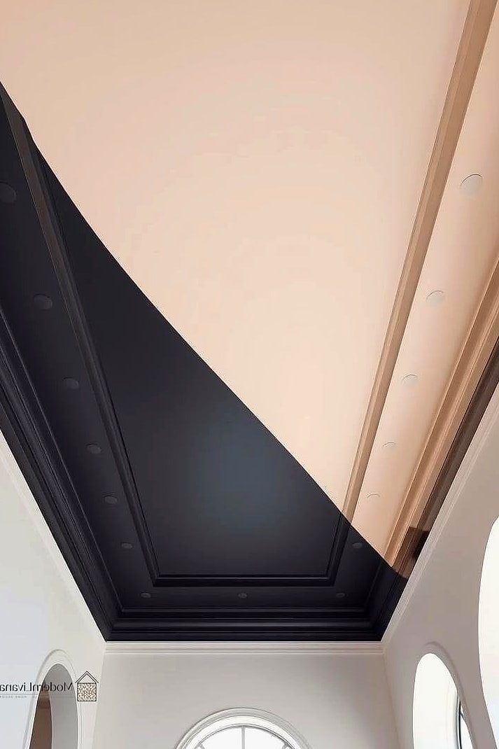 Two Tone Kitchen with a Painted Ceiling