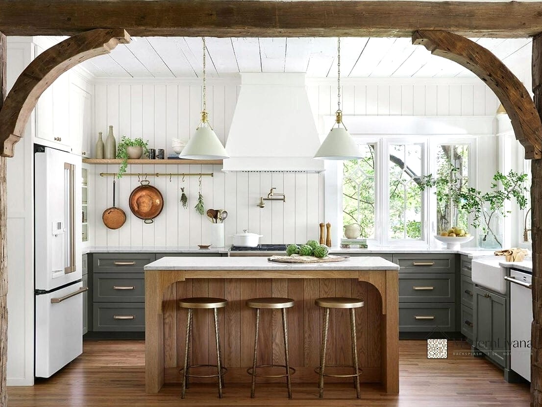 30 White Cabinets Ideas Perfect for Any Budget 8 Two-Tone Kitchen with White Uppers