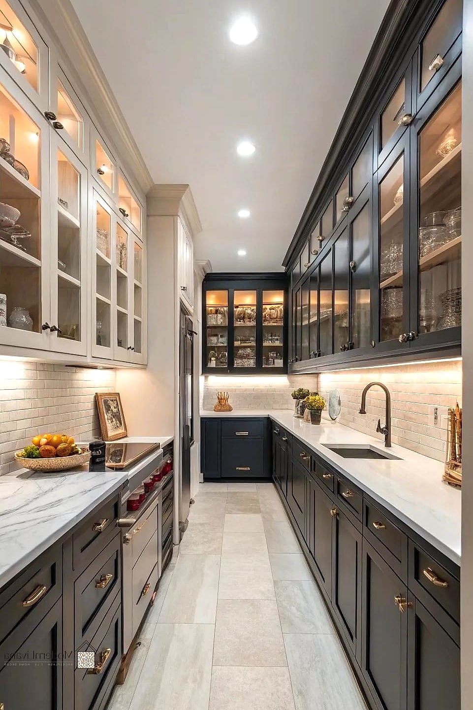 28 Galley Kitchen Ideas Worth Bookmarking Before You Renovate 3 Two-Tone Cabinetry