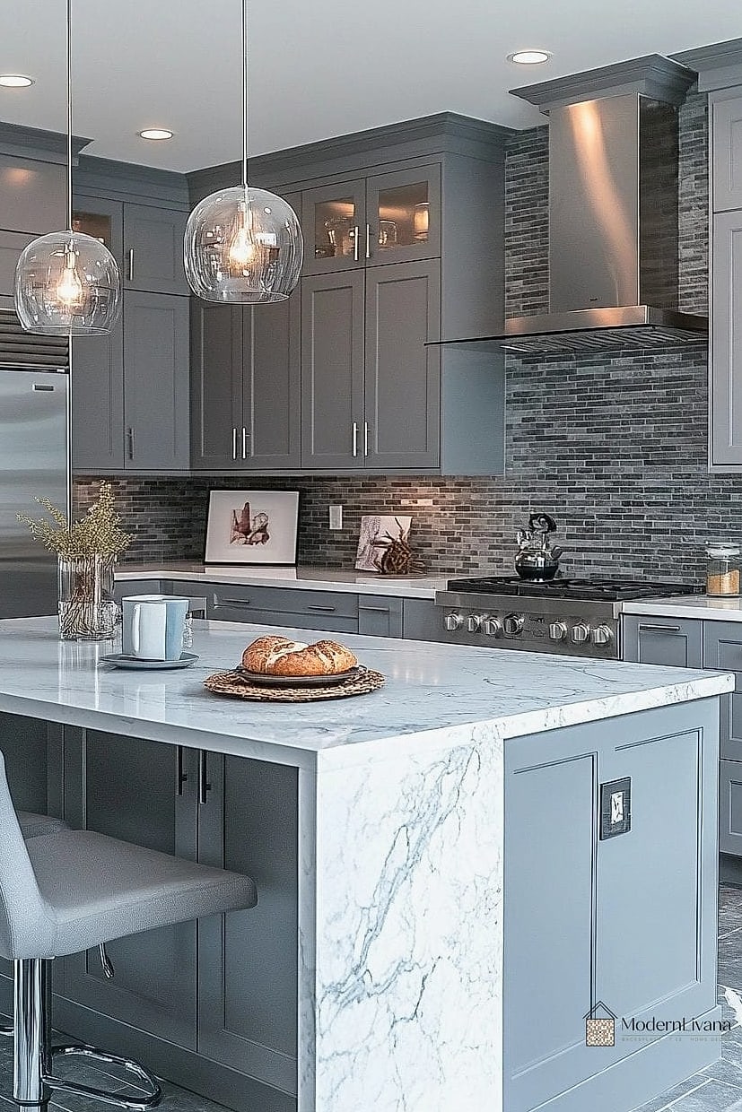 Two-Tone Cabinets in Slate and Cream