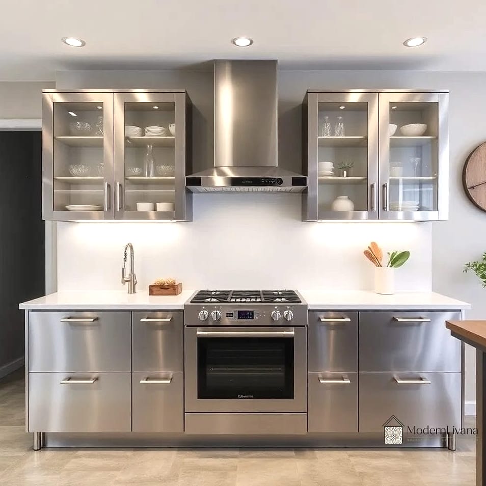 26 Kitchen with Stainless Steel Appliances Cool Ideas You Haven't Seen Before 6 Two-Tone Cabinet Colors