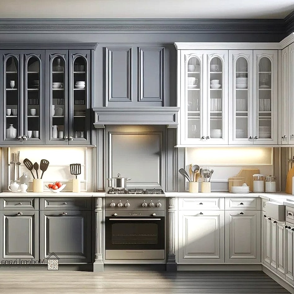 Two-Toned Gray Cabinets